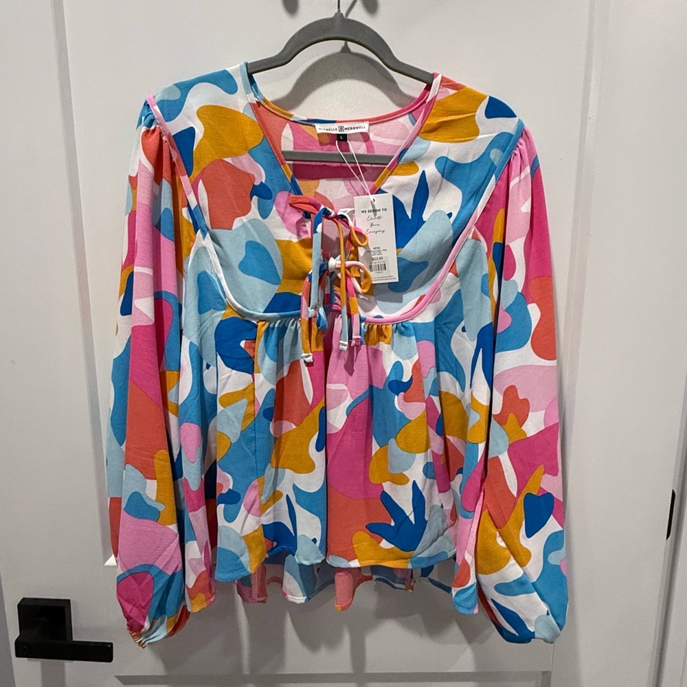 BOUTIQUE OH HELLO THERE TOP PINK SIZE LARGE